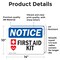 Signmission First Aid Kit Sign With Symbol, 14 in W x Rectangle, Vinyl Decal OS-2PACK-NS-D-1014-L-12749 - alternate 2